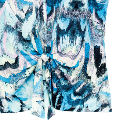 Sleeveless V-Neck Center Front Tie Top - Abstract Prism - Final Sale | Clara Sunwoo