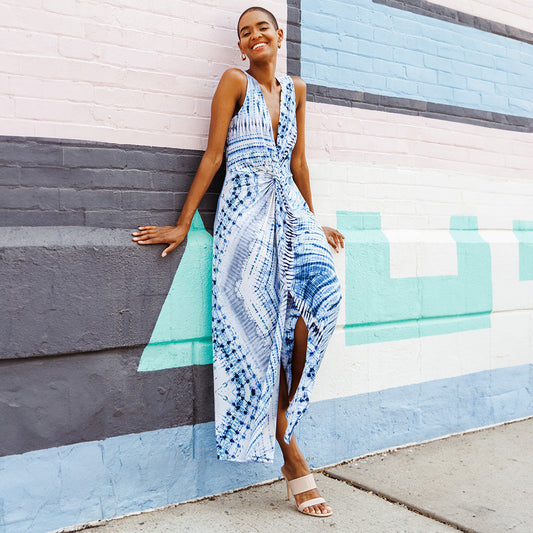 Center Slit Maxi Dress - Acid Wash - Final Sale! | Clara Sunwoo