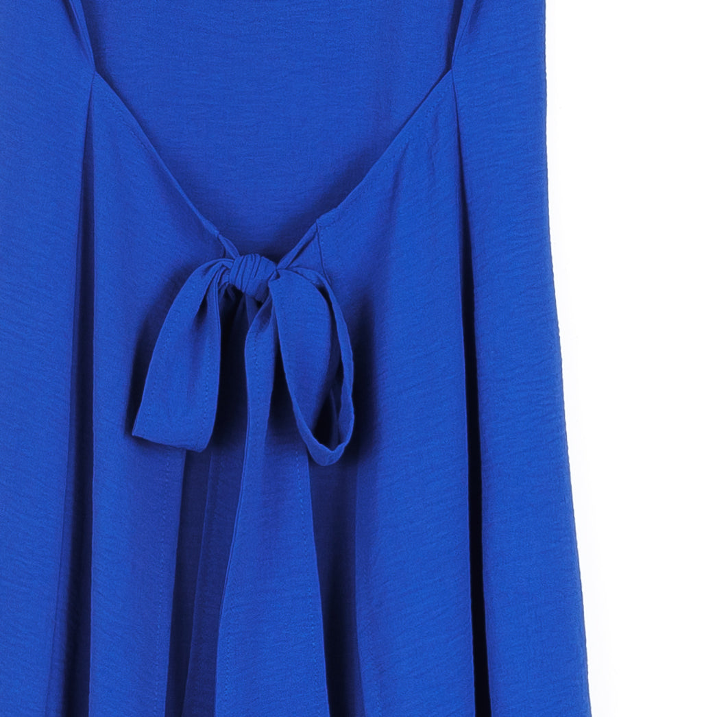 Soft Textured Rayon - Tie Wrap Overlay Midi Dress - Cobalt - Final Sale! | Clara Sunwoo