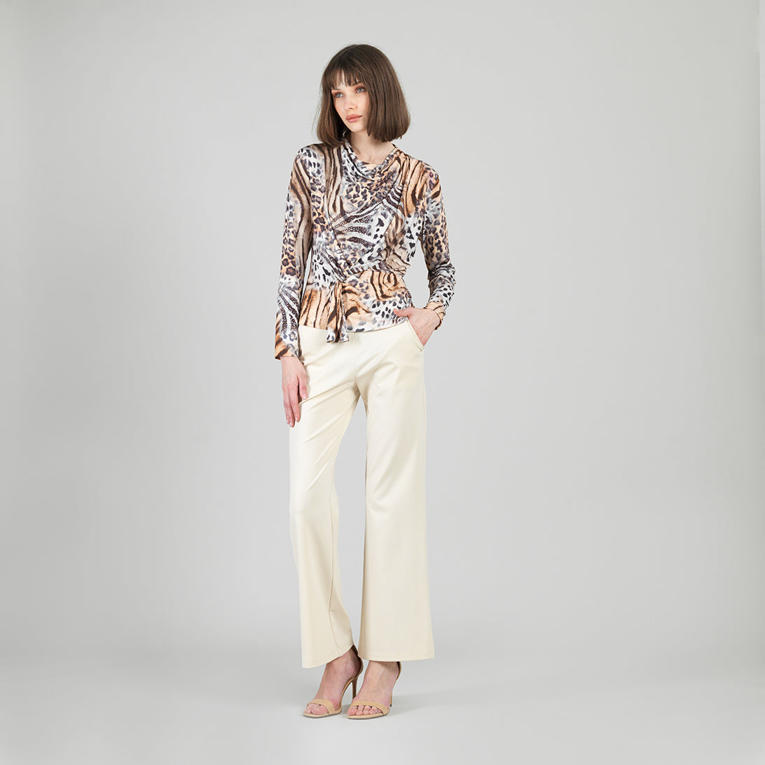 Butter Knit - Long Sleeve Loop Front Top - Cheetah Stripe - Final Sale | Clara Sunwoo