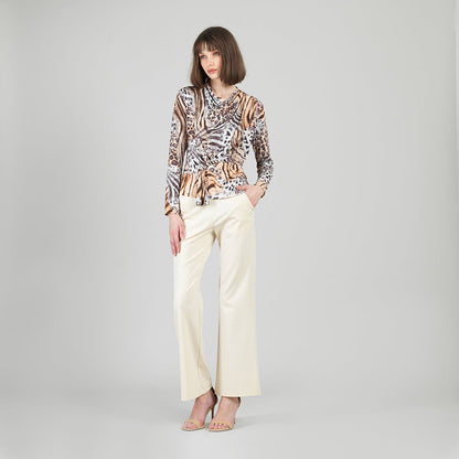 Butter Knit - Long Sleeve Loop Front Top - Cheetah Stripe - Final Sale | Clara Sunwoo