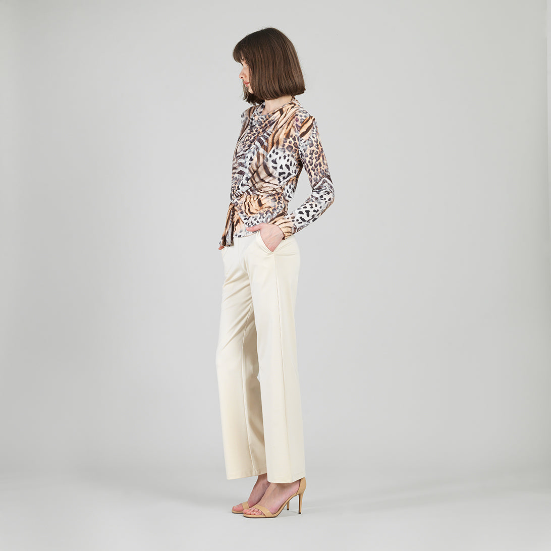 Butter Knit - Long Sleeve Loop Front Top - Cheetah Stripe - Final Sale | Clara Sunwoo