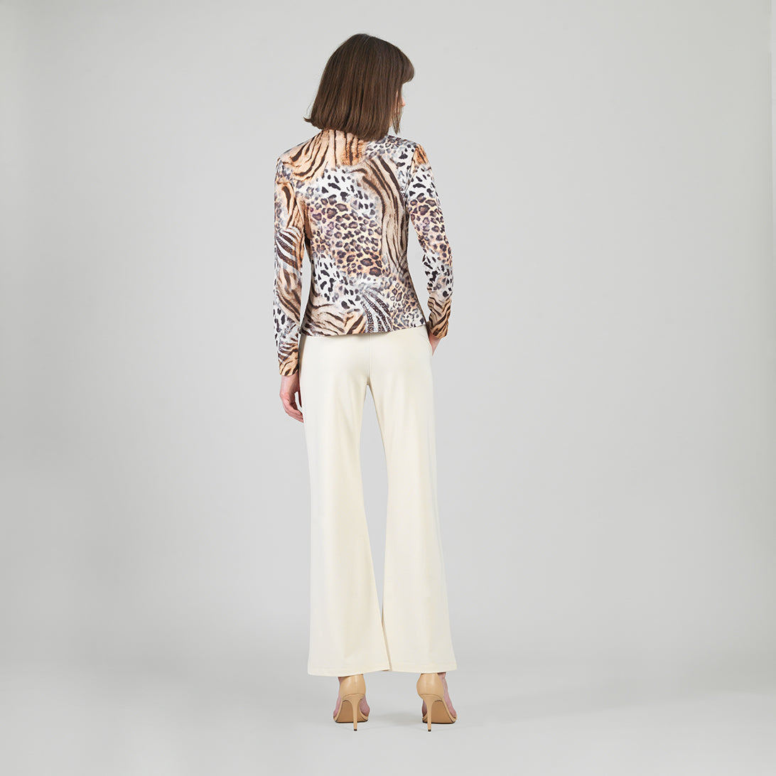 Butter Knit - Long Sleeve Loop Front Top - Cheetah Stripe - Final Sale | Clara Sunwoo