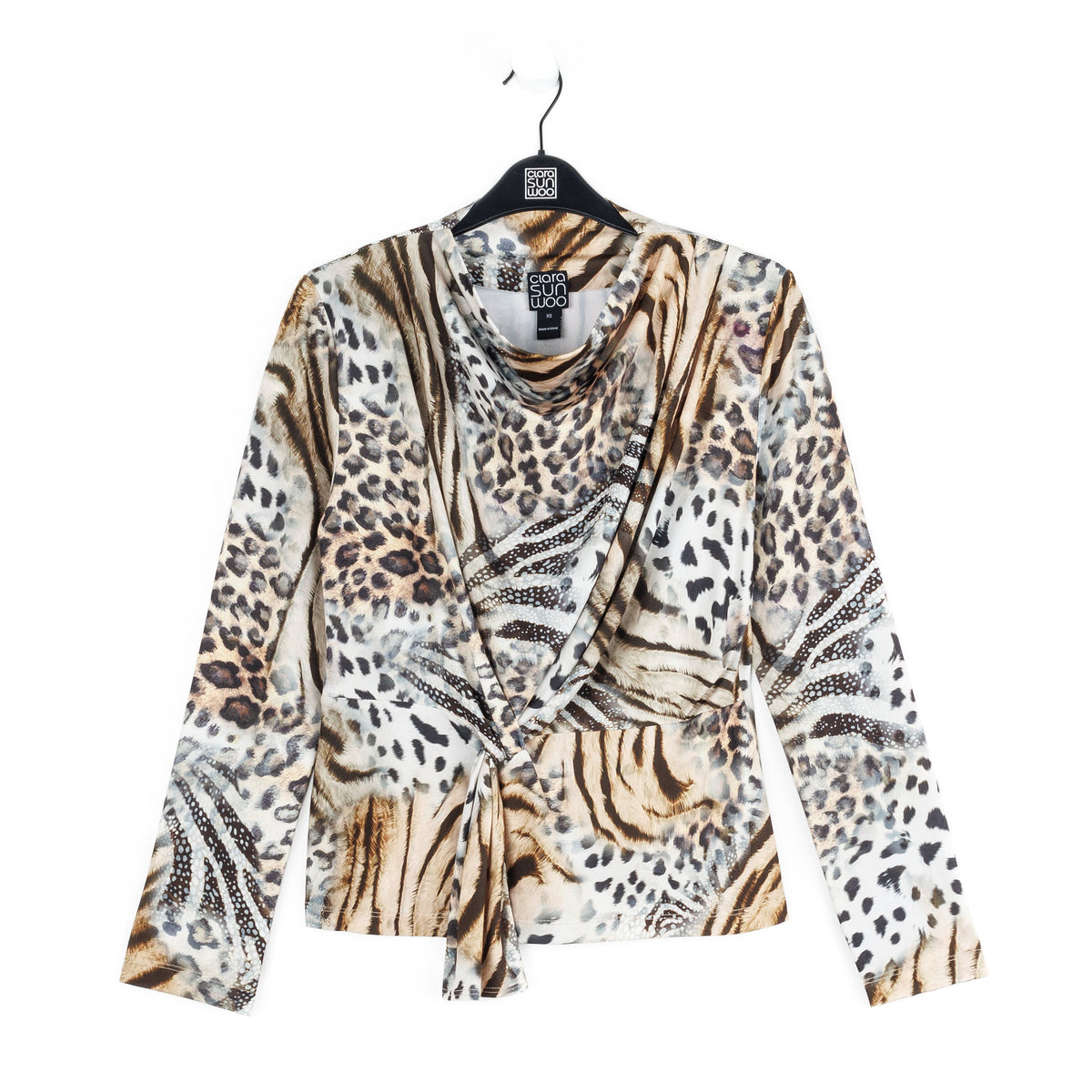 Butter Knit - Long Sleeve Loop Front Top - Cheetah Stripe - Final Sale | Clara Sunwoo