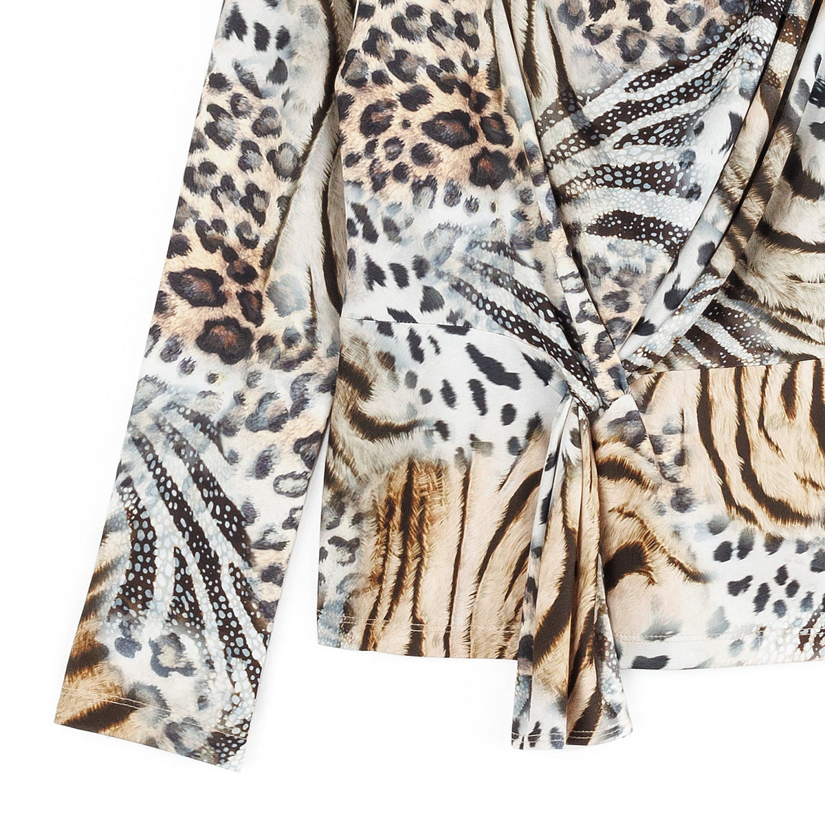 Butter Knit - Long Sleeve Loop Front Top - Cheetah Stripe - Final Sale | Clara Sunwoo