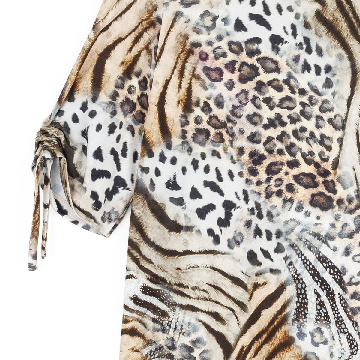 Butter Knit - Pull-Tie Cuff Tunic - Cheetah Stripe - Final Sale | Clara Sunwoo