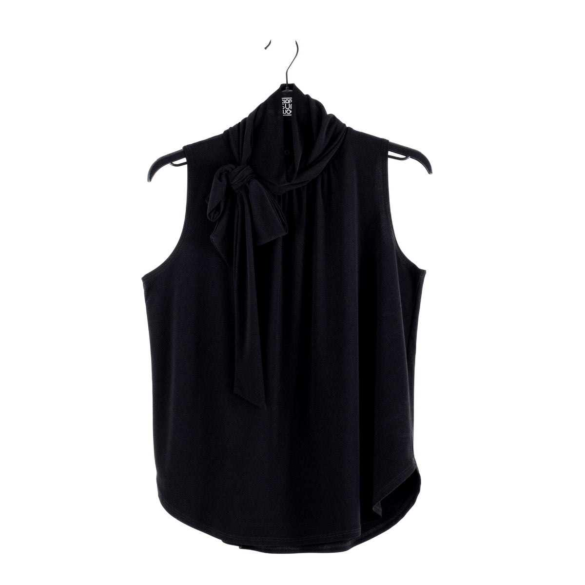 Mock Neck-Tie Detail Top - Black - Final Sale | Clara Sunwoo