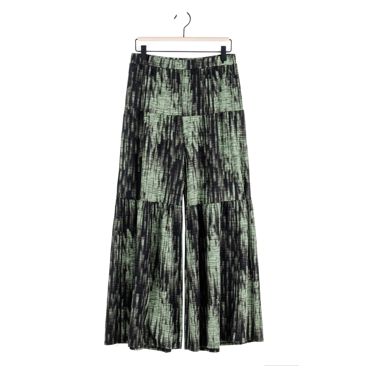 Crinkle Pleat Knit - Tiered Skirt-Pant - Water Ripple-Olive - Final Sale! | Clara Sunwoo