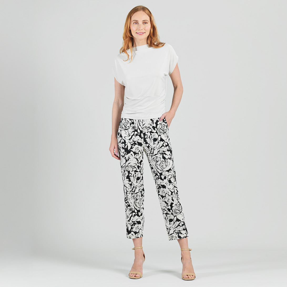 Side Ruched Boat Neck Top - Bone - Final Sale | Clara Sunwoo