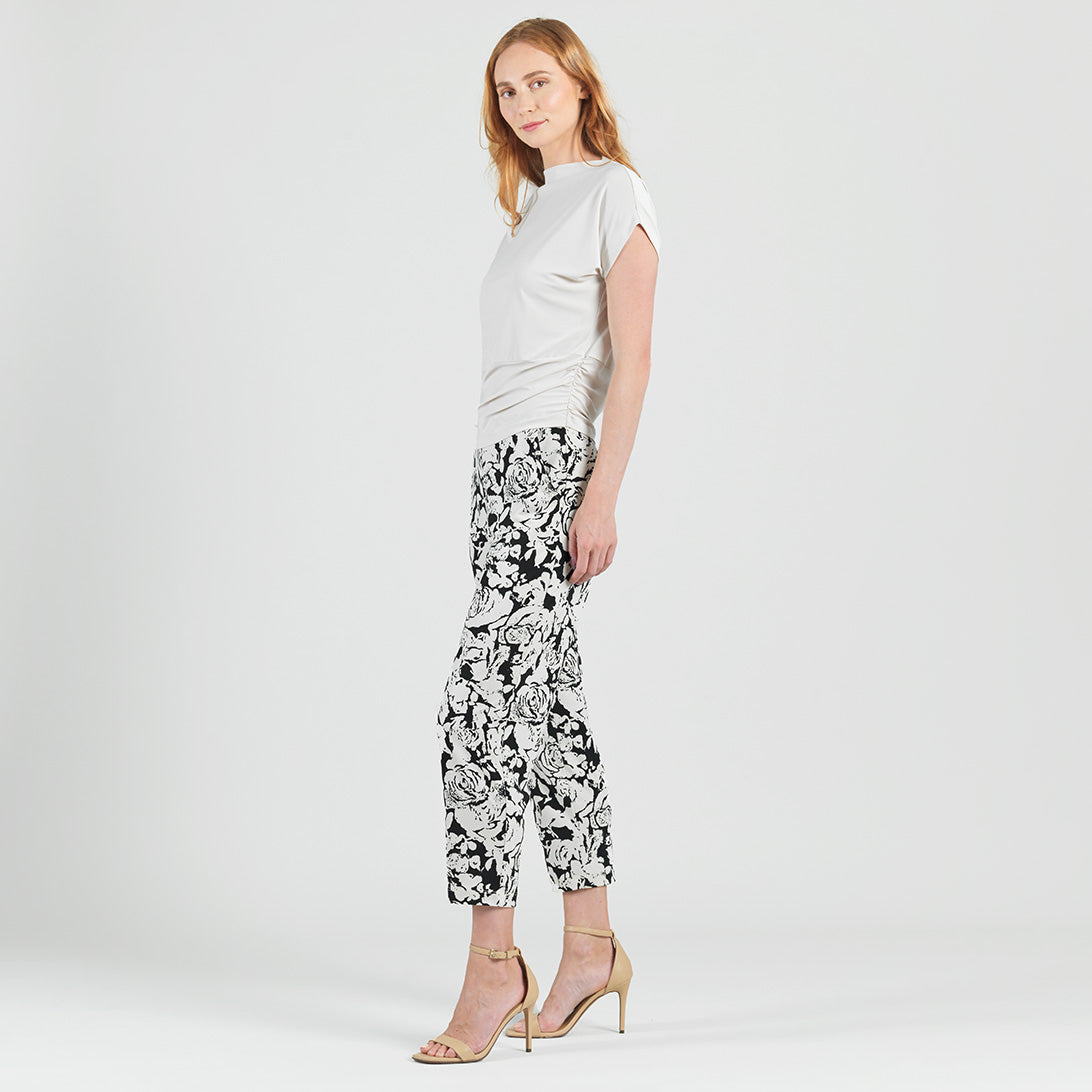 Side Ruched Boat Neck Top - Bone - Final Sale | Clara Sunwoo
