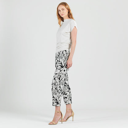 Side Ruched Boat Neck Top - Bone - Final Sale | Clara Sunwoo