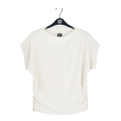 Side Ruched Boat Neck Top - Bone - Final Sale | Clara Sunwoo
