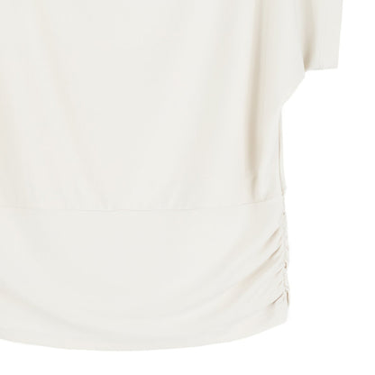 Side Ruched Boat Neck Top - Bone - Final Sale | Clara Sunwoo