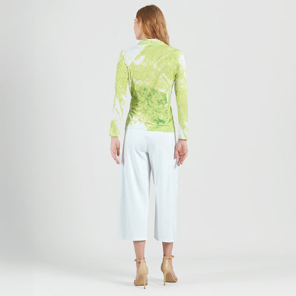 V-Neck Draped Pleat Top - Floral Citrus - Final Sale | Clara Sunwoo
