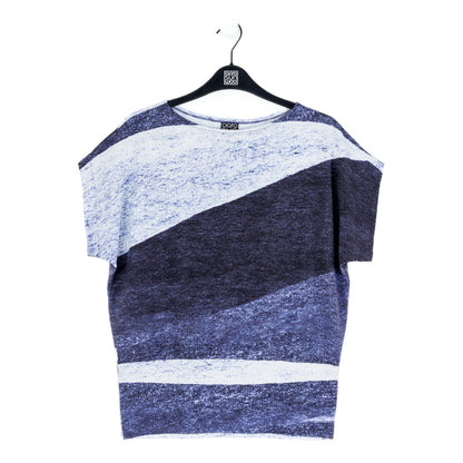Silky Pleat Knit - Dolman Short Sleeve Top - Lunar Stripe - Final Sale | Clara Sunwoo