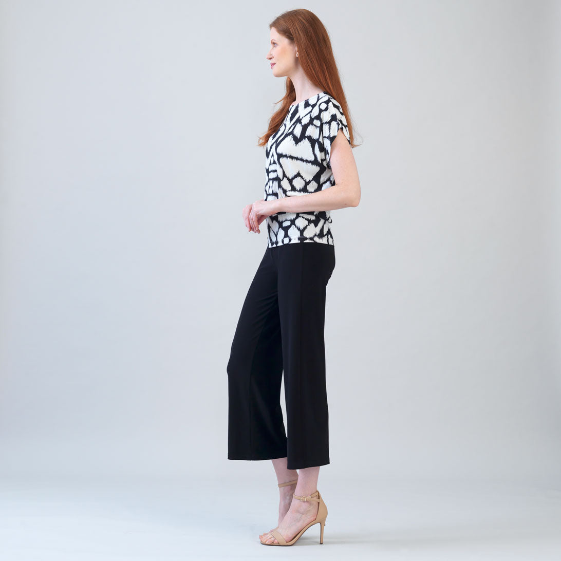 Crinkle Pleat Knit - Dolman Short Sleeve Top - Aztec - Final Sale | Clara Sunwoo