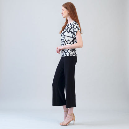 Crinkle Pleat Knit - Dolman Short Sleeve Top - Aztec - Final Sale | Clara Sunwoo