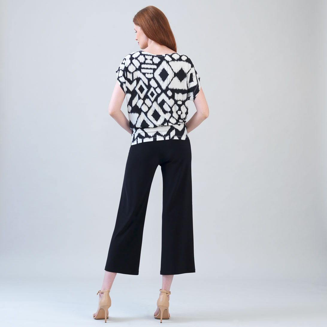 Crinkle Pleat Knit - Dolman Short Sleeve Top - Aztec - Final Sale | Clara Sunwoo