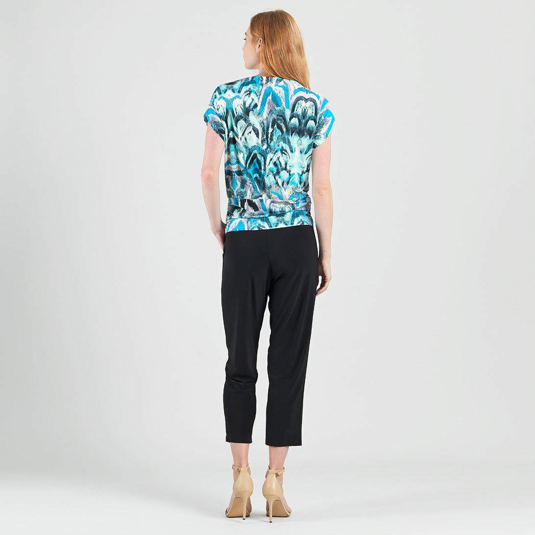 Side Ruched Boat Neck Top - Abstract Prism - Final Sale! | Clara Sunwoo