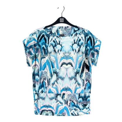 Side Ruched Boat Neck Top - Abstract Prism - Final Sale! | Clara Sunwoo