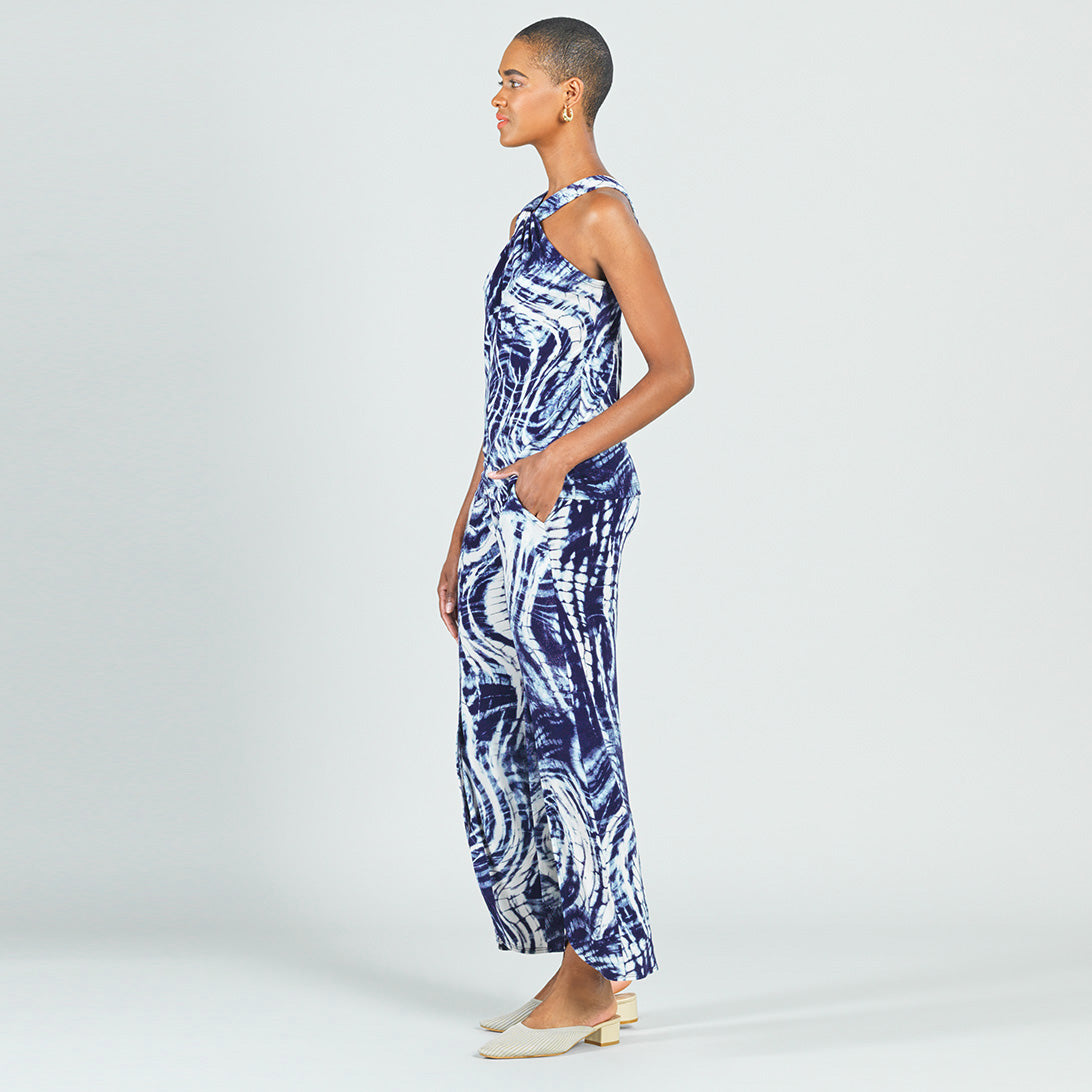 Crepe Knit - Grecian Halter Top - Swirl Wave - Final Sale! | Clara Sunwoo