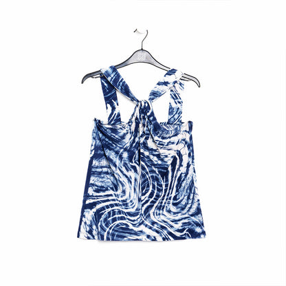 Crepe Knit - Grecian Halter Top - Swirl Wave - Final Sale! | Clara Sunwoo