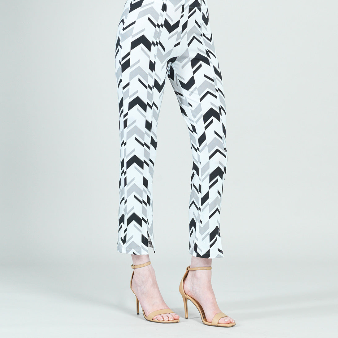 Center Seam Front Slit Ankle Pant - Chevron Stripe - Final Sale! | Clara Sunwoo