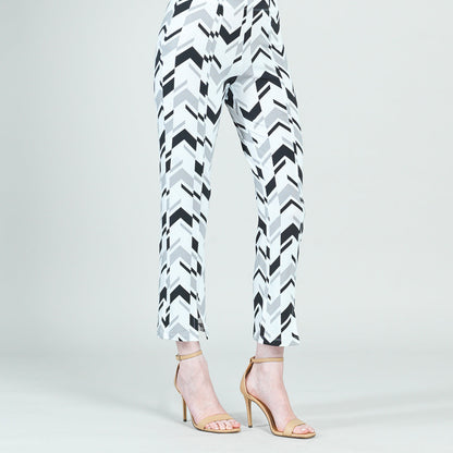 Center Seam Front Slit Ankle Pant - Chevron Stripe - Final Sale! | Clara Sunwoo