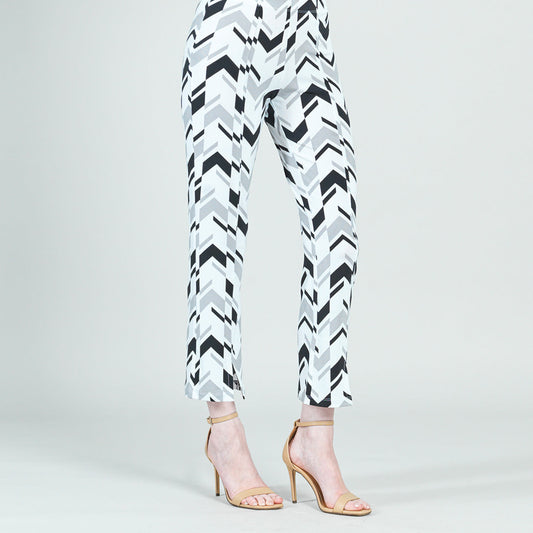 Center Seam Front Slit Ankle Pant - Chevron Stripe - Final Sale! | Clara Sunwoo