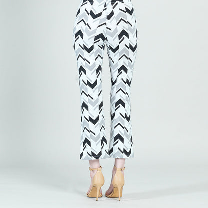 Center Seam Front Slit Ankle Pant - Chevron Stripe - Final Sale! | Clara Sunwoo