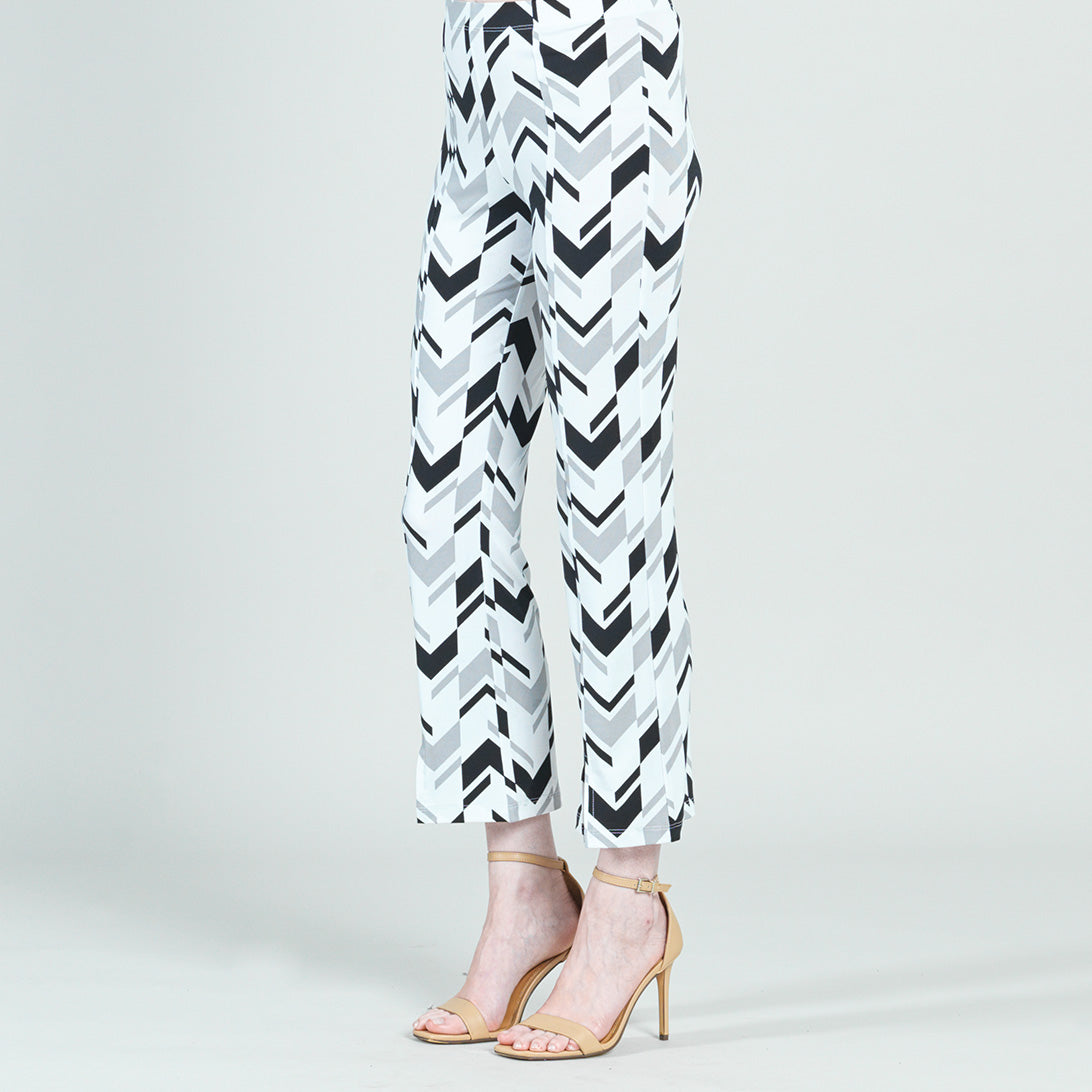 Center Seam Front Slit Ankle Pant - Chevron Stripe - Final Sale! | Clara Sunwoo