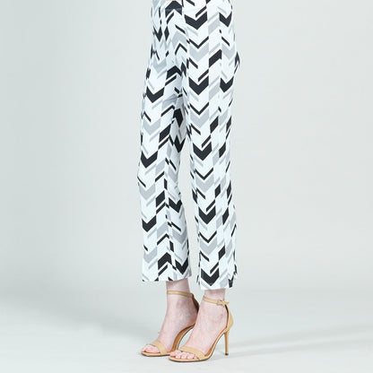 Center Seam Front Slit Ankle Pant - Chevron Stripe - Final Sale! | Clara Sunwoo