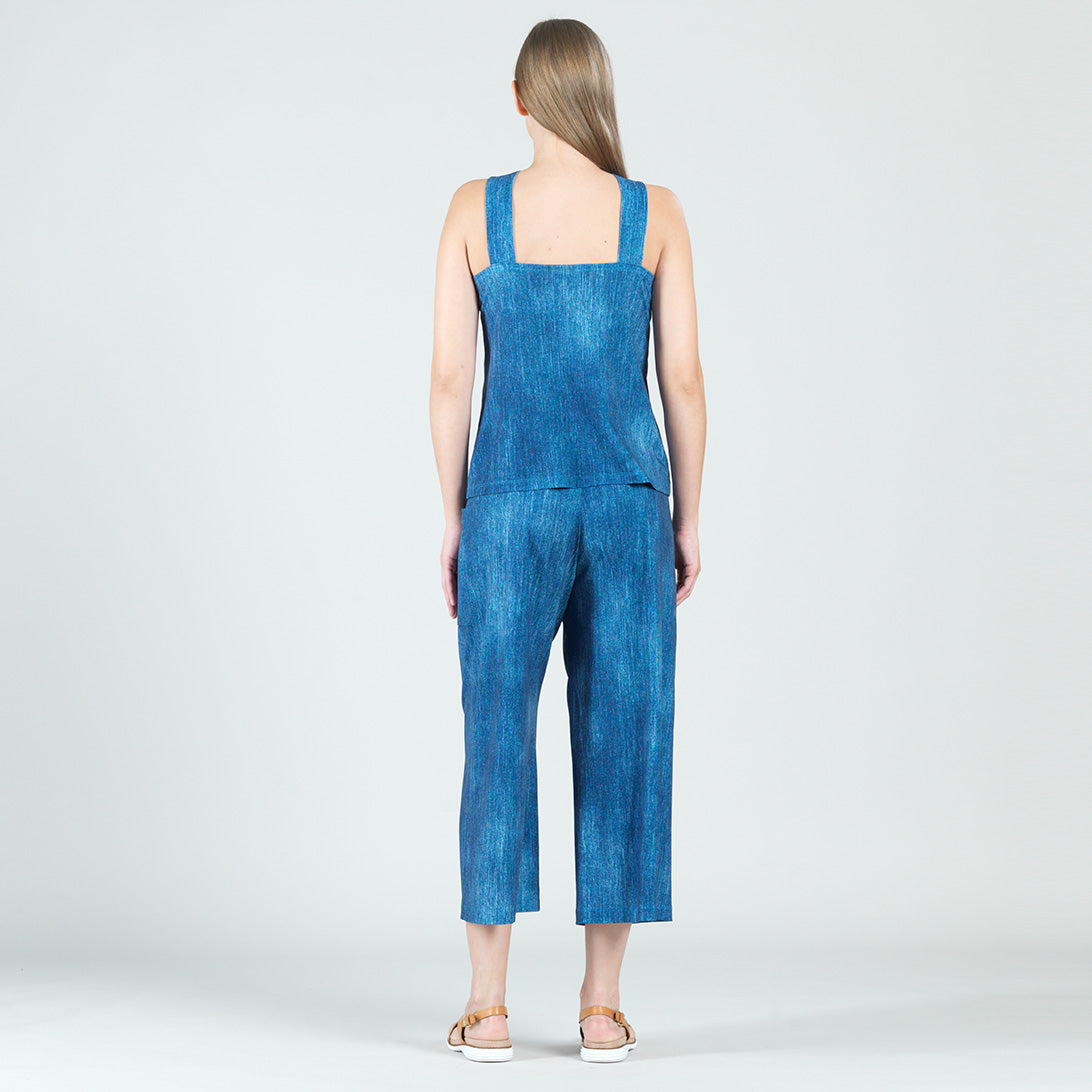 Grecian Halter Top - Denim Print - Final Sale | Clara Sunwoo