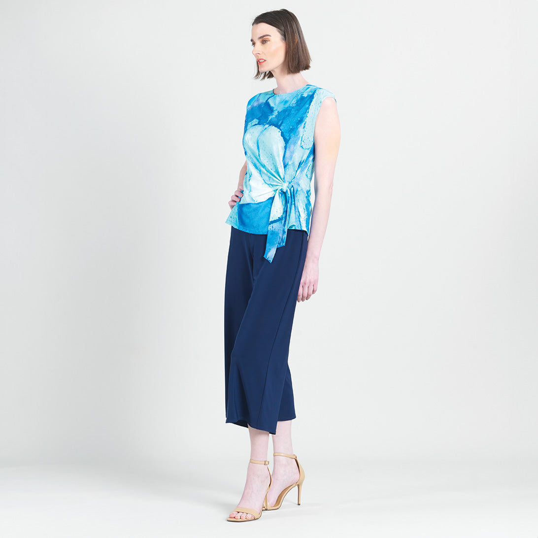 Cap Sleeve Side Tie Top - Water Splash - Final Sale | Clara Sunwoo