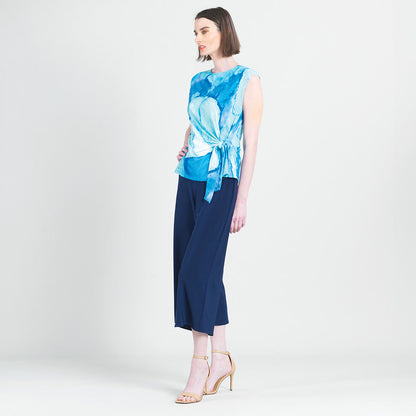 Cap Sleeve Side Tie Top - Water Splash - Final Sale | Clara Sunwoo