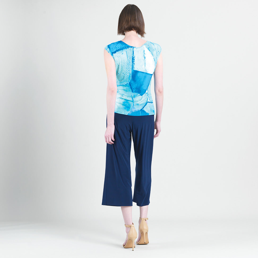 Cap Sleeve Side Tie Top - Water Splash - Final Sale | Clara Sunwoo