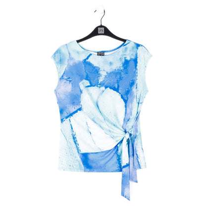 Cap Sleeve Side Tie Top - Water Splash - Final Sale | Clara Sunwoo