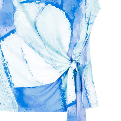 Cap Sleeve Side Tie Top - Water Splash - Final Sale | Clara Sunwoo