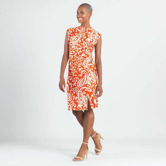 Butter Knit - Side Slit Midi Dress - Paisley Lotus - Final Sale! | Clara Sunwoo