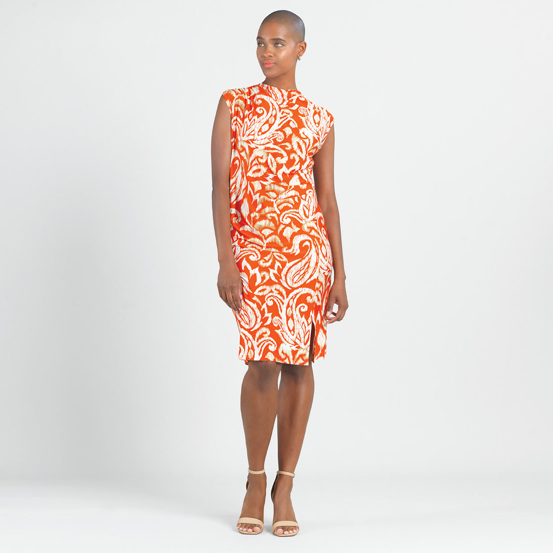 Butter Knit - Side Slit Midi Dress - Paisley Lotus - Final Sale! | Clara Sunwoo