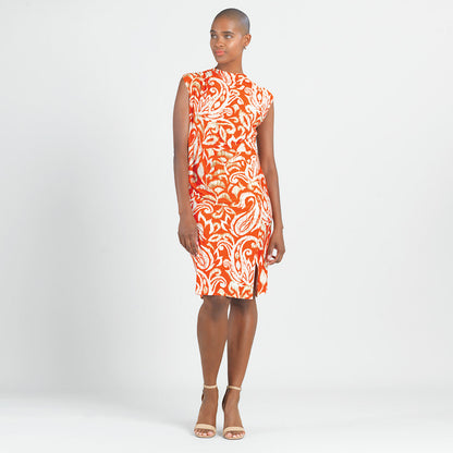 Butter Knit - Side Slit Midi Dress - Paisley Lotus - Final Sale! | Clara Sunwoo