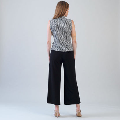Butter Knit - Sleeveless Center Front Tie Top - Greek Key - Final Sale! | Clara Sunwoo