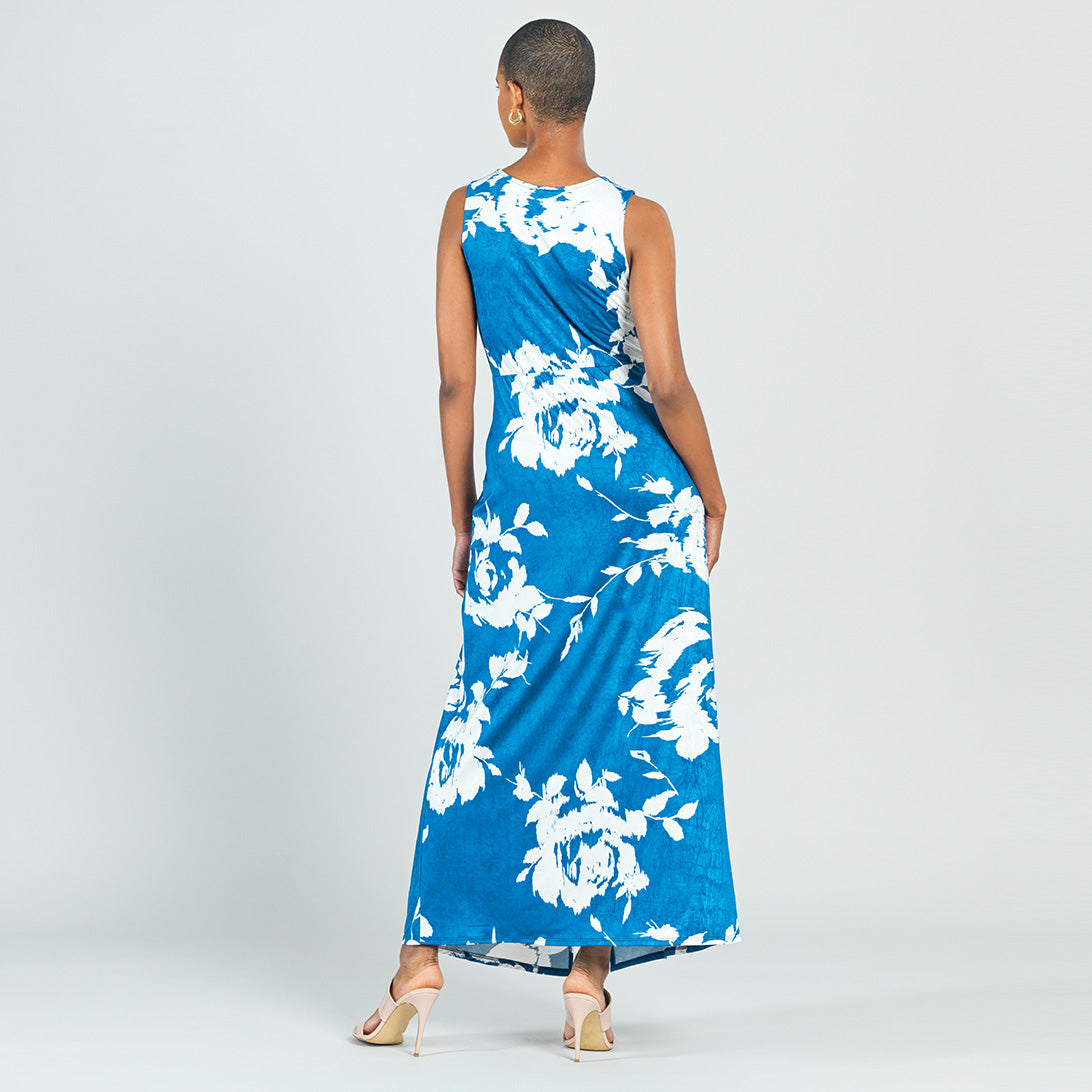 Crushed Silk Knit - Center Slit Maxi Dress - Dreamy Floral - Final Sale! | Clara Sunwoo