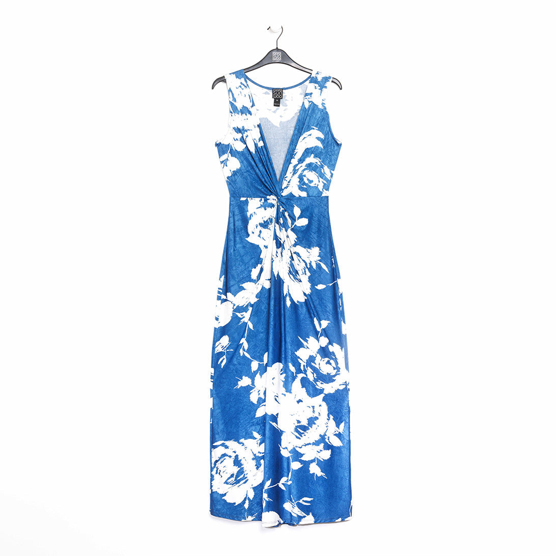 Crushed Silk Knit - Center Slit Maxi Dress - Dreamy Floral - Final Sale! | Clara Sunwoo