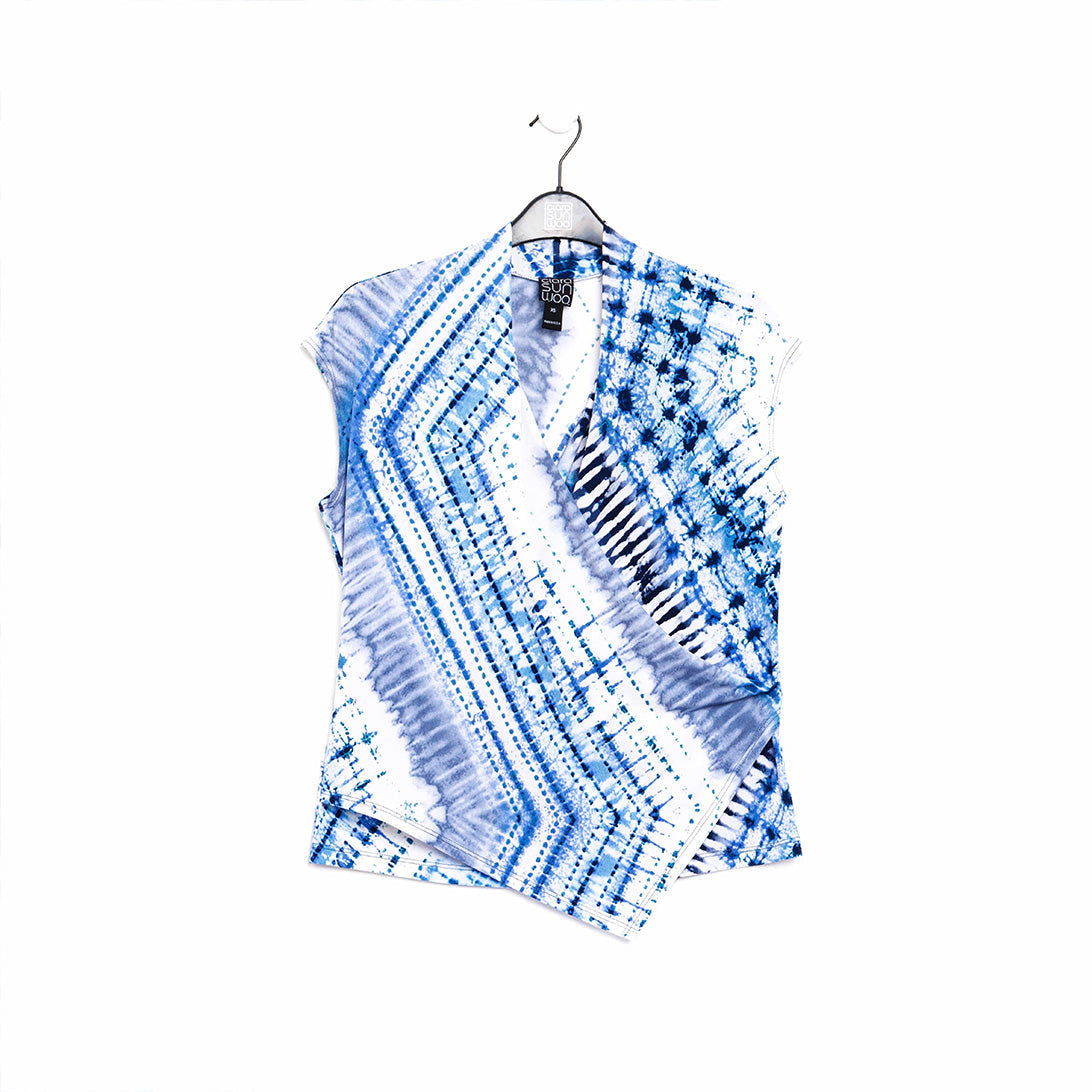 Crossover Faux Wrap Top - Acid Wash - Final Sale | Clara Sunwoo