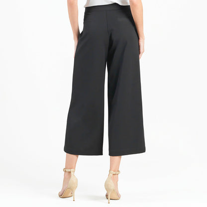 Woven Twill - Zip Closure Front Pocket Cropped Trouser - Black - Final Sale! | Clara Sunwoo