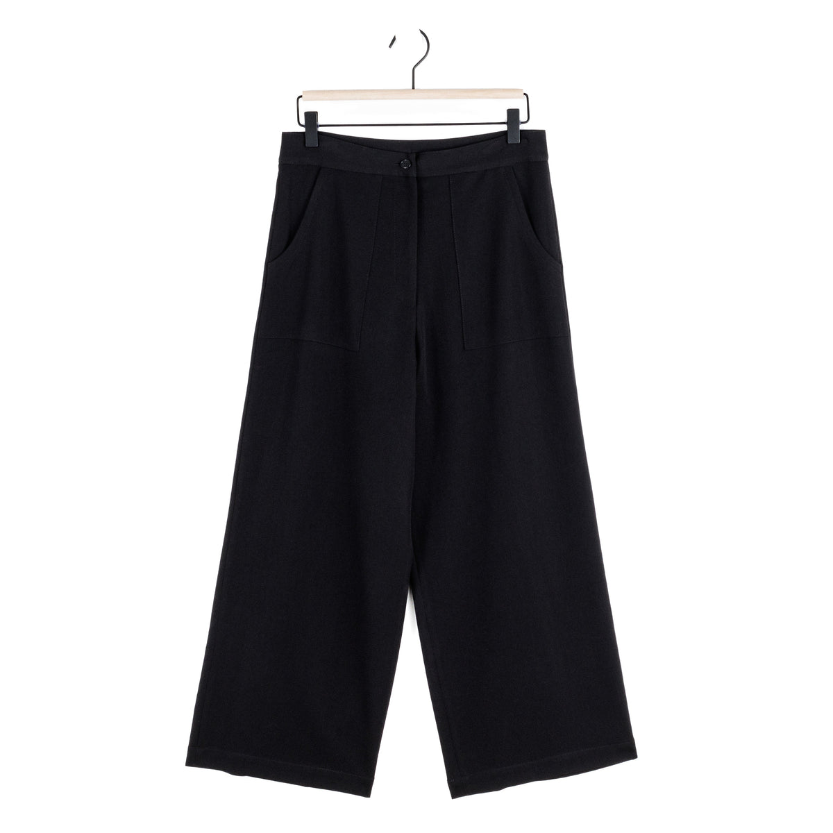 Woven Twill - Zip Closure Front Pocket Cropped Trouser - Black - Final Sale! | Clara Sunwoo