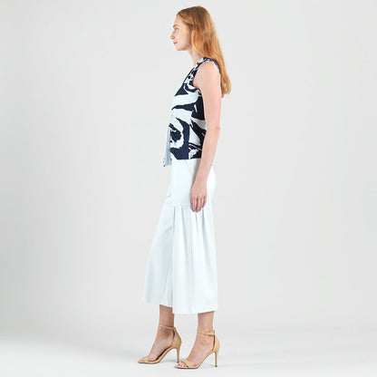 Sleeveless V-Neck Center Front Tie Top - Abstract Branch - Final Sale | Clara Sunwoo