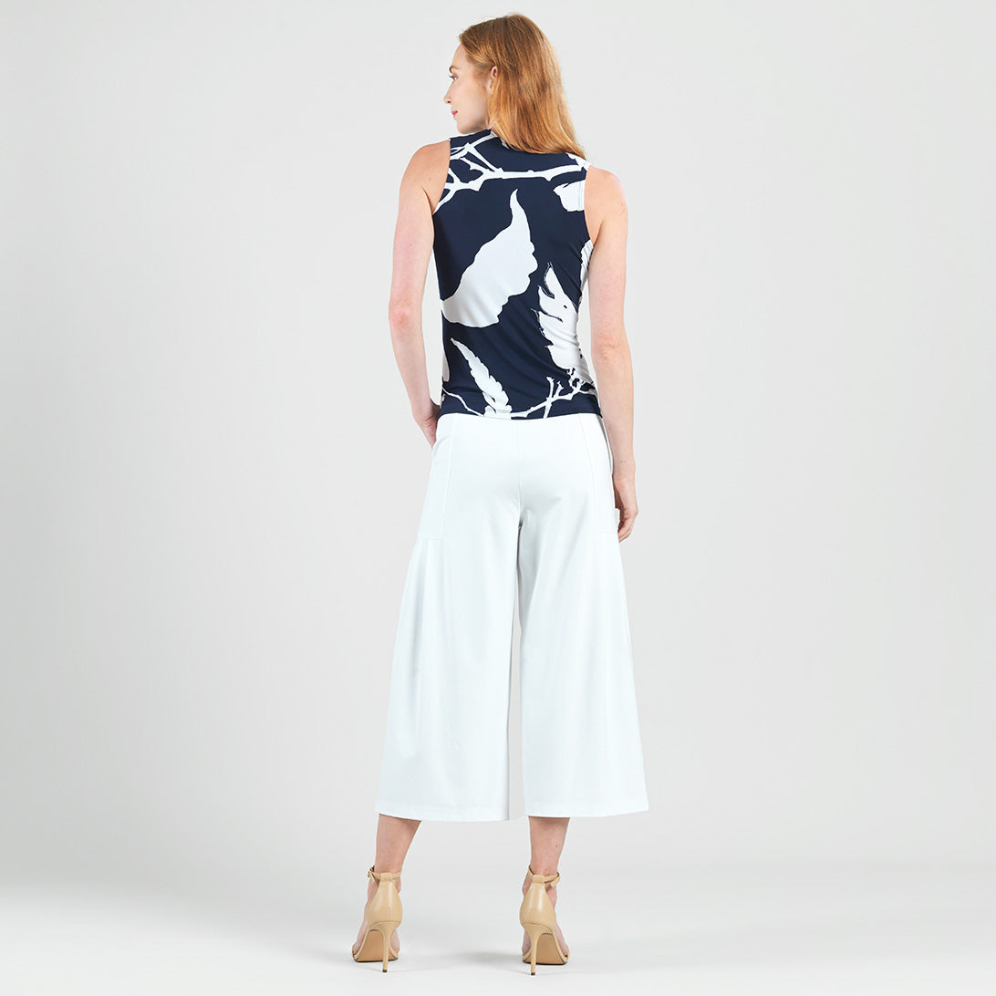 Sleeveless V-Neck Center Front Tie Top - Abstract Branch - Final Sale | Clara Sunwoo