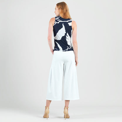 Sleeveless V-Neck Center Front Tie Top - Abstract Branch - Final Sale | Clara Sunwoo